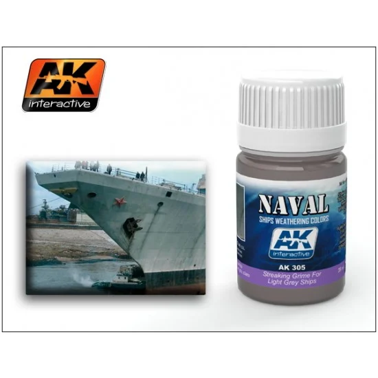 AK Interactive AK-305 Streaking Grime for Light Grey Ships (Enamel, 35ml)