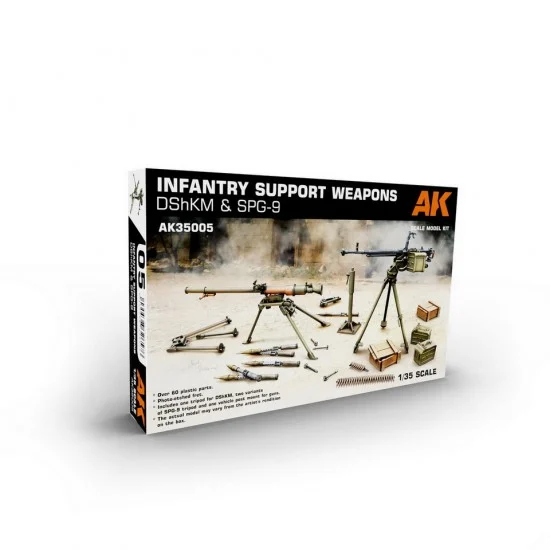 AK Interactive AK-35005 1/35 Infantry Support Weapon Set: DShKM & SPG-9