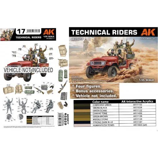 AK Interactive AK-35017 1/35 Technical Riders (4 figures)