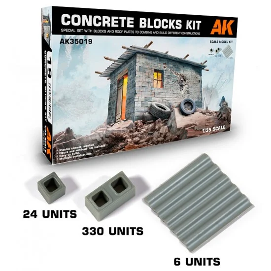 AK Interactive AK-35019 1/35 Concrete Blocks Kit