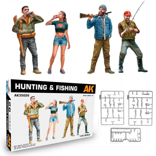 AK Interactive AK-35026 1/35 Civilian Characters Hunting & Fishing (4 figures)
