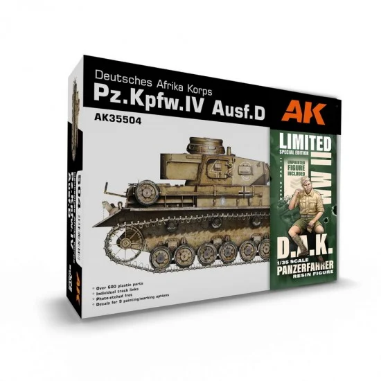 AK Interactive AK-35504-A 1/35 Pz.Kpfw.Iv Ausf.D Afrika Korps & Dak Panzerfahrer
