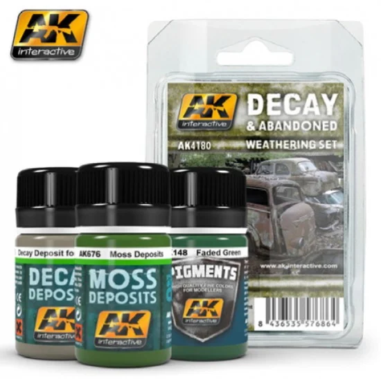 AK Interactive AK-4180 Weathering Set - Decay & Abandoned (3 x 35ml)