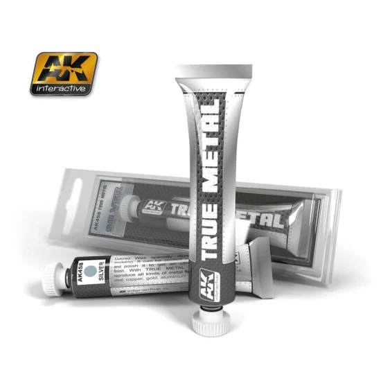 AK Interactive AK-458 True Metal - Silver (Metallic Paint, 20ml)