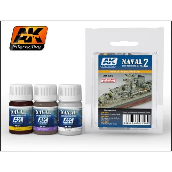 AK Interactive AK-556 Weathering Set Vol.2 for Ships (35ml x 3)