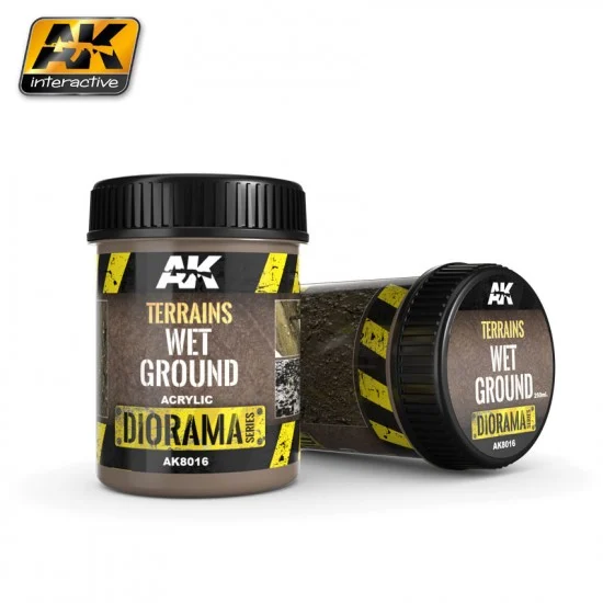 AK Interactive AK-8016 Diorama Series Acrylic Terrains - Wet Ground (250ml)