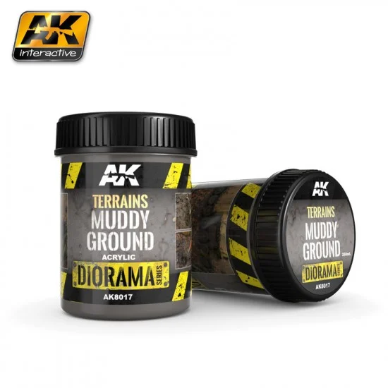 AK Interactive AK-8017 Diorama Series Acrylic Terrains - Muddy Ground (250ml)