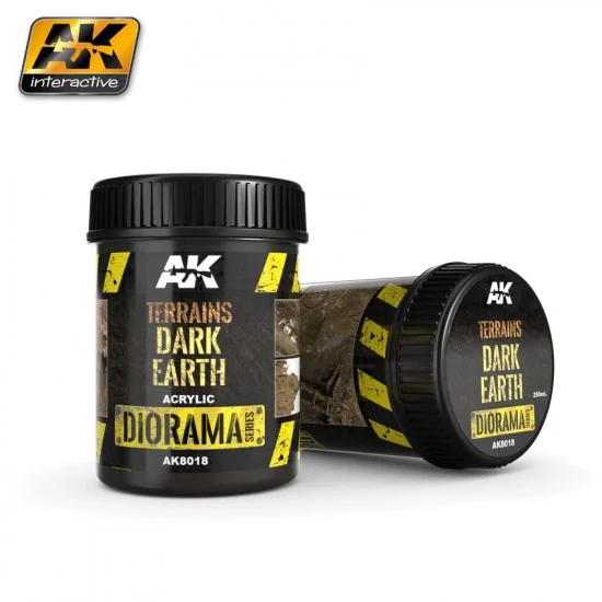 AK Interactive AK-8018 Diorama Series Acrylic Terrains - Dark Earth (250ml)