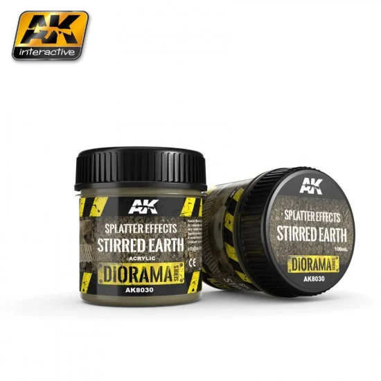 AK Interactive AK-8030 Diorama Series Acrylic Stirred Earth Splatter Effects (100ml)
