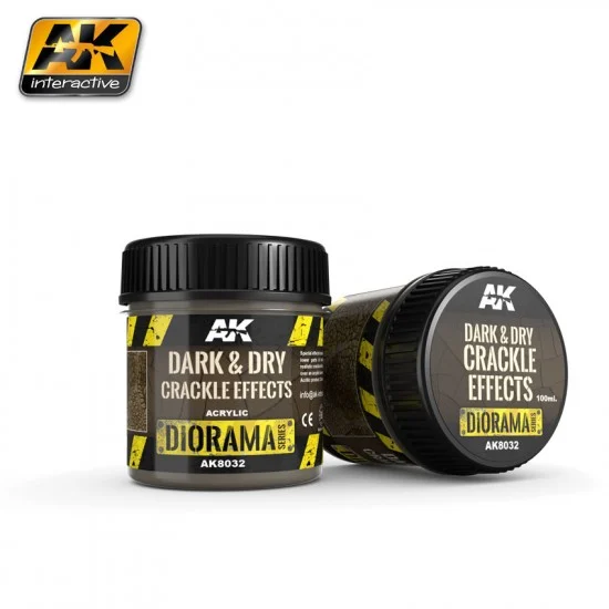AK Interactive AK-8032 Diorama Series Acrylic Dark and Dry Crackle Effects (100ml)