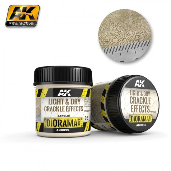 AK Interactive AK-8033 Diorama Series Acrylic Light and Dry Crackle Effects (100ml)