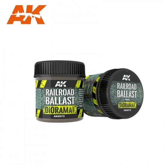 AK Interactive AK-8072 Dioramas Series Railroad Ballast (100ml natural gravel)