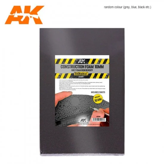 AK Interactive AK-8097 Construction Foam #10mm Foam High Density 195 x 295mm (2 Sheets)