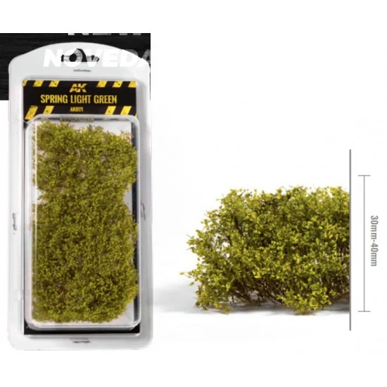 AK Interactive AK-8171 1/35 75mm 90mm Scale Spring Light Green Shrubberies (bush)