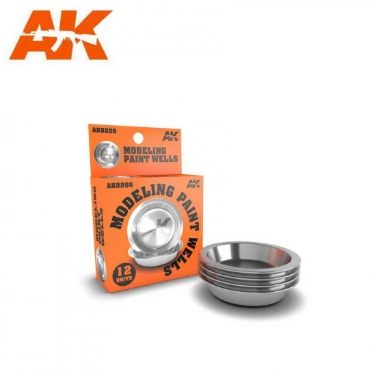 AK Interactive AK-8206 Modelling Paint Wells (12pcs)