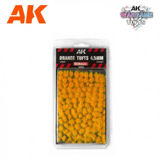 AK Interactive AK-8241 Orange Wargame Tufts (orange grass clumps for fantasy/Sci-Fi scenery)