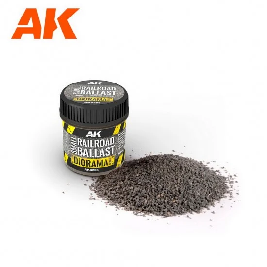AK Interactive AK-8256 Small Railroad Ballast for 1/72, HO Scale Railway Scene (100ml)