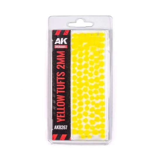 AK Interactive AK-8267 Miniature Vegetation Fantasy Tufts - Yellow 2mm (self-adhesive)