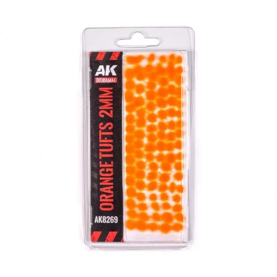 AK Interactive AK-8269 Miniature Vegetation Fantasy Tufts - Orange 2mm (self-adhesive)