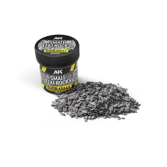 AK Interactive 8301 Small Flat Rocks (100ml) - Scenics & Diorama