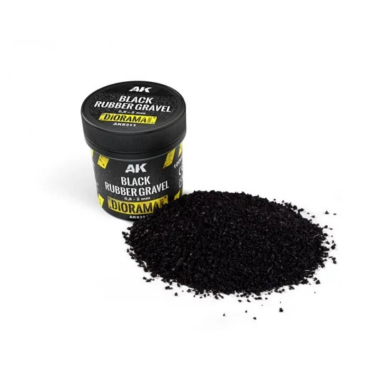 AK Interactive 8311 Black Rubber Gravel 0.8-2mm (100ml)