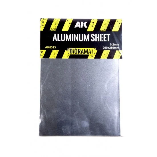 AK Interactive AK-8313 0.2mm Aluminium Sheet (200 x 250 mm)