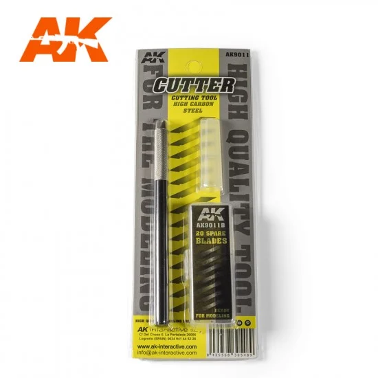 AK Interactive AK-9011 Precision Cutter w/20 Replacement Blades (Size of the grip surface: 36mm)