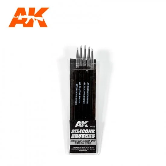 AK Interactive AK-9085 Silicone Brushes Medium Hard Tip Small Size (5pcs)