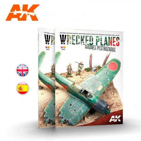 AK Interactive AK-918 Wrecked Planes - Aviones Destrozados (English & Spanish, 146pages)