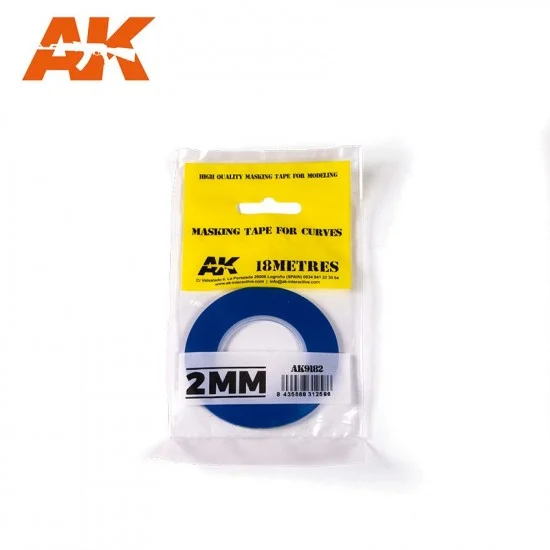 AK Interactive AK-9182 Blue Masking Tape for Curves #2mm