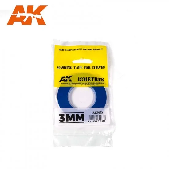 AK Interactive AK-9183 Blue Masking Tape for Curves #3mm