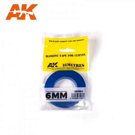 AK Interactive AK-9184 Blue Masking Tape for Curves #6mm