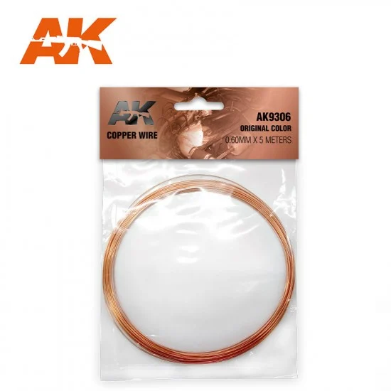 AK Interactive AK-9306 Copper Wire 0.60mm x 5 meters #Original Colour