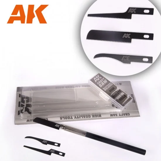AK Interactive AK-9312 Craft Saw Set (1 handle & 3 blades)