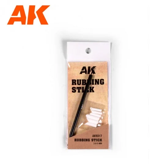 AK Interactive AK-9317 Rubbing Stick set (metal handle & 3 sponges of each size: 3mm, 5mm)