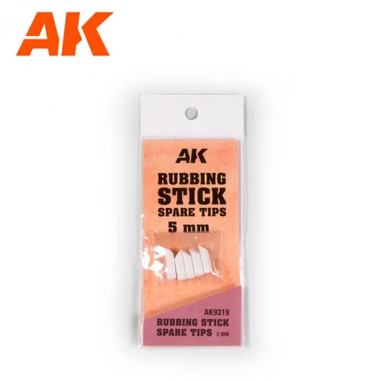 AK Interactive AK-9319 Rubbing Stick Spare Tips 5mm (5 refills) for AK-9317