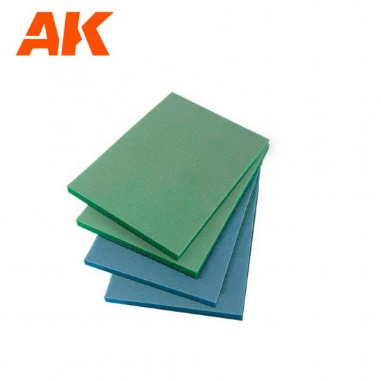 AK Interactive AK-9327 Soft & Smooth Sponge Sandpaper Set (4pcs)