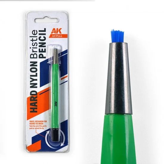 AK Interactive 9544 Nylon Hard Bristle Pencil (gentle clean to brush delicate areas) - Hobby Tools & Supplies
