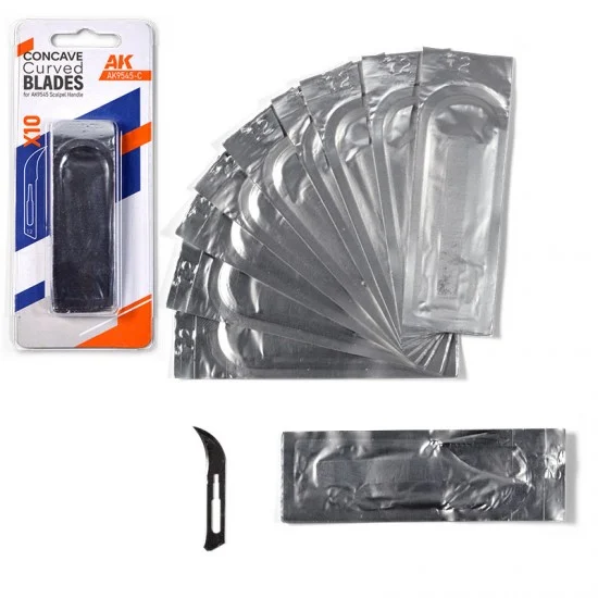 AK Interactive 9545-C Extra Curved Blades #12 for AK-9545 (10pcs)