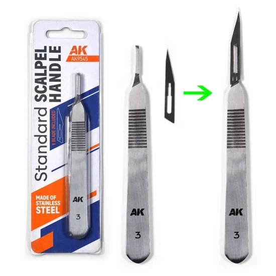 AK Interactive 9545 Standard Scalpel Handle (with 1x #11 Straight blade AK9545-A)