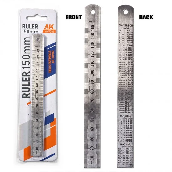 AK Interactive 9546 Stainless Steel 150mm Metal Ruler - Hobby Tools & Supplies