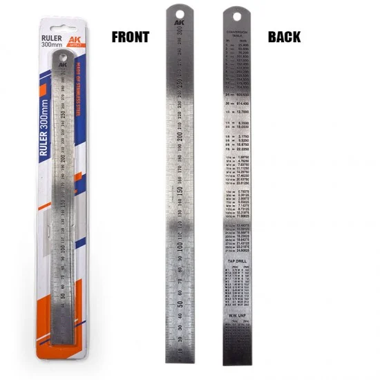 AK Interactive 9547 Stainless Steel 300mm Metal Ruler - Hobby Tools & Supplies