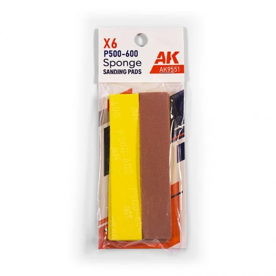 AK Interactive 9551 Sanding Pads P500-600 Sponge (6pcs)