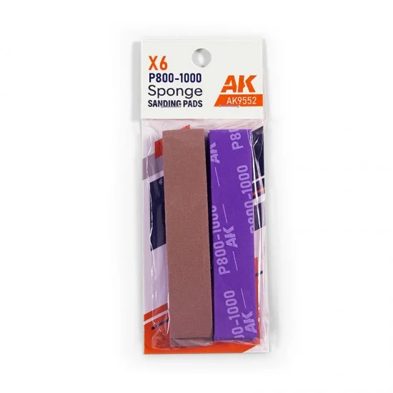 AK Interactive 9552 Sanding Pads P800-1000 Sponge (6pcs)