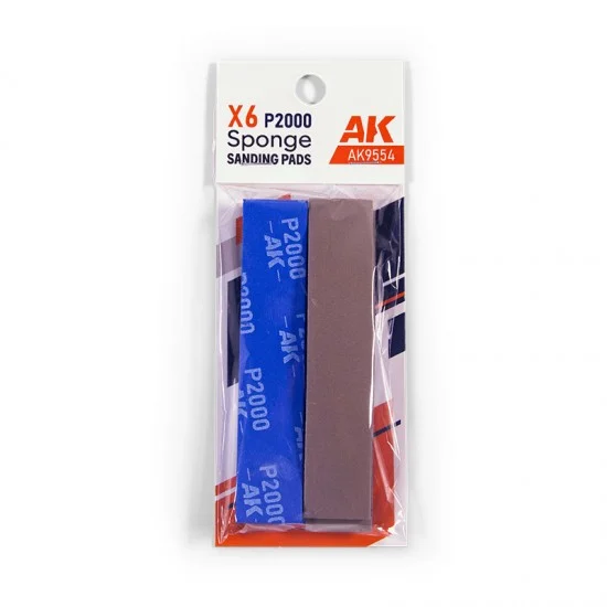 AK Interactive 9554 Sanding Pads P2000 Sponge (6pcs) - Hobby Tools & Supplies