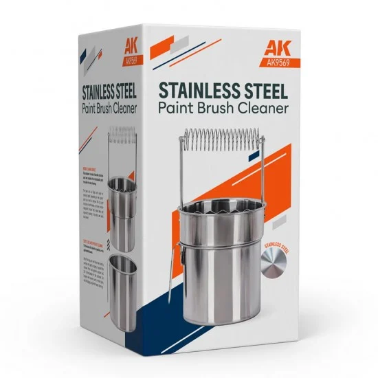 AK Interactive 9569 Stainless Steel Paint Brush Cleaner - Hobby & Model Paints