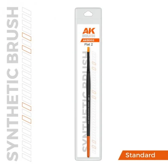 AK Interactive AKB002 Synthetic Brush - Flat #2 (for models and miniatures)