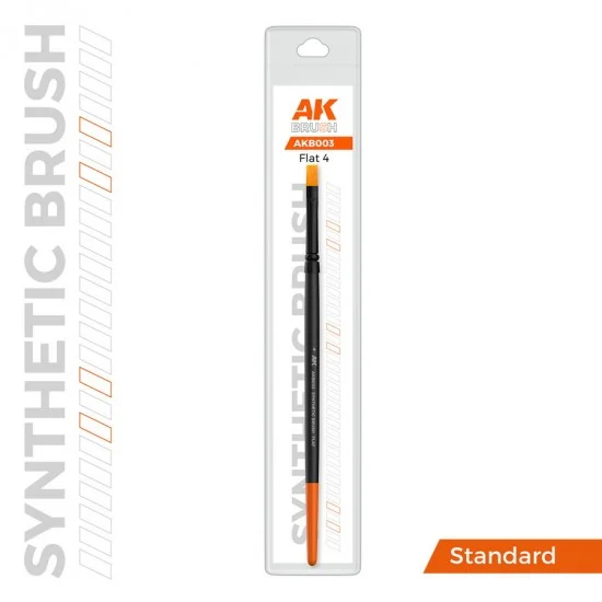 AK Interactive AKB003 Synthetic Brush - Flat #4 (for models and miniatures)