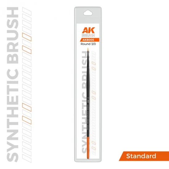 AK Interactive AKB005 Synthetic Brush - Round #3/0 (for models and miniatures)