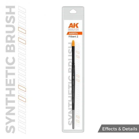 AK Interactive AKB014 Synthetic Brush - Filbert #2 (for models and miniatures)